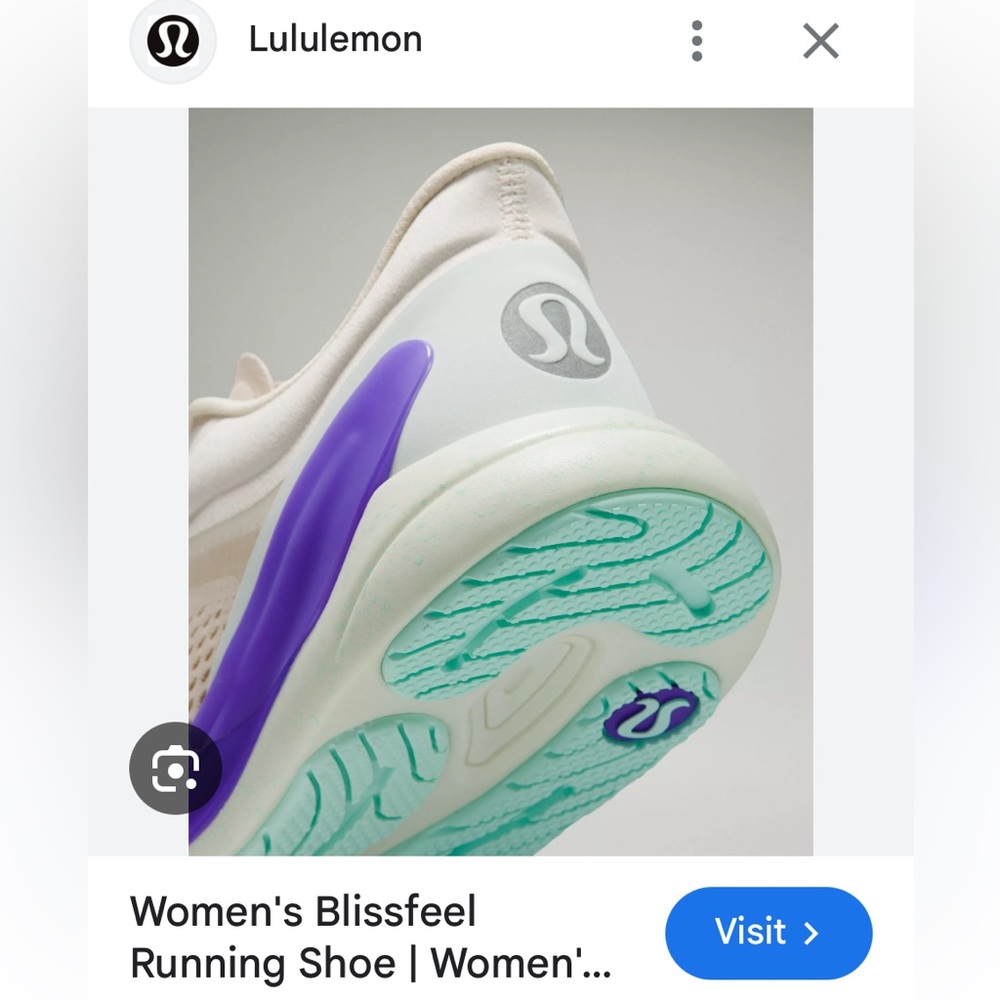 Lululemon Women's Blissfeel Running Shoe - Cream and Purple - Picture 9 of 12